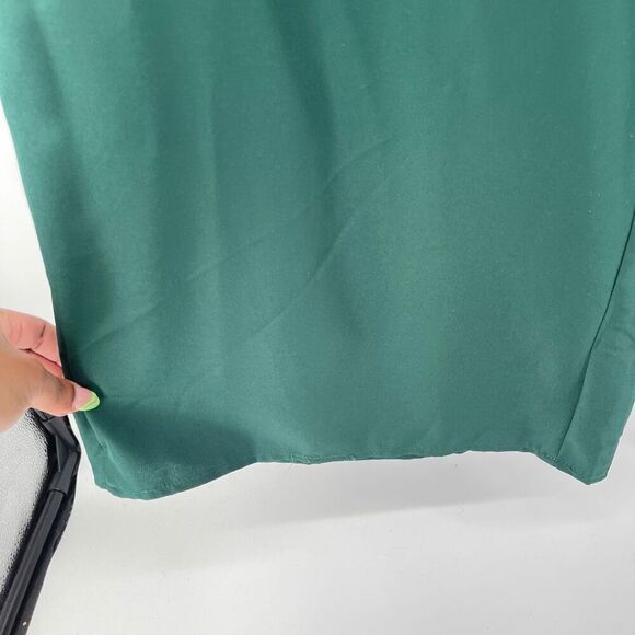 Emerald Green Pull-On Paperbag Waist Wide Leg Pants 4XL High Rise Lightweight - Picture 6 of 10